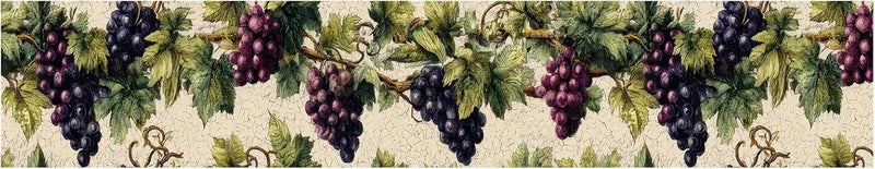 IOHEFY Grape Vine Wallpaper Border, 196" x 4" Peel and Stick Wall Border, Rustic Tuscan Vineyard Style Removable Vinyl Trim for Kitchen, Dining Room, Home Decor (Purple & Red Grapes) - Image 2
